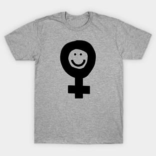 Female Smile Feminism Monochrome Minimal T-Shirt